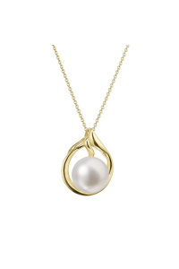 Obrázok pre Zlatý 14 karátový náhrdelník žlté zlato s bielou riečnou perlou 92P00033