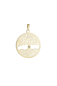 Obrázok pre Zlatý 14 karátový prívesok strom života s briliantom 94B00014