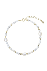 Obrázok pre Pozlátený náramok s perlami a howlity 13113.1