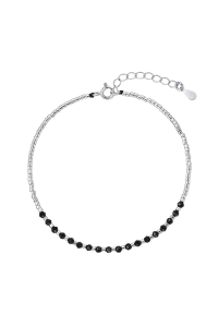 Obrázok pre Strieborný náramok s čiernymi spinelmi 13112.3