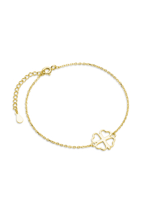 Obrázok pre Strieborný náramok Štvorlístok pozlátený