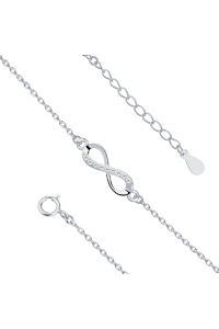 Obrázok pre Strieborný náramok Infinity - Nekonečno s krištálikmi