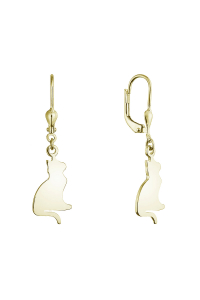 Obrázok pre Pozlátené strieborné náušnice mačky 61129