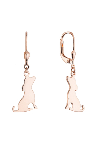Obrázok pre Pozlátené strieborné náušnice psy 61130 rose gold