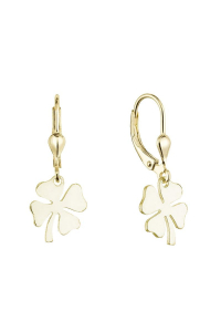 Obrázok pre Pozlátené strieborné náušnice štvorlístky 61132