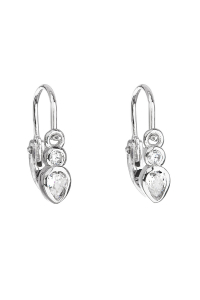 Obrázok pre Strieborné detské náušnice visiace so zirkónom v bielej farbe 11197.1