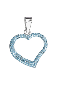 Strieborný prívesok s kryštálmi Swarovski modré srdce 34093.3 Obrázok pre Strieborný prívesok s kryštálmi Swarovski modré srdce 34093.3