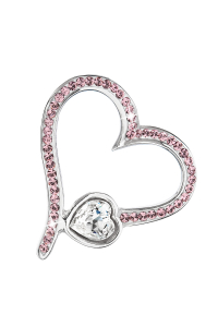 Strieborný prívesok s kryštálmi Swarovski ružové srdce 34183.3 Obrázok pre Strieborný prívesok s kryštálmi Swarovski ružové srdce 34183.3
