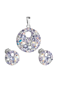Súprava šperkov s kryštálmi Swarovski náušnice a prívesok fialové okrúhle 39148.3 violet Obrázok pre Súprava šperkov s kryštálmi Swarovski náušnice a prívesok fialové okrúhle 39148.3 violet