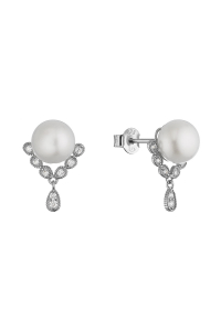 Obrázok pre Strieborné ozdobné náušnice s riečnou perlou 21122.1
