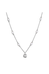 Strieborný náhrdelník s riečnymi perlami a srdiečkom 22058.1 Obrázok pre Strieborný náhrdelník s riečnymi perlami a srdiečkom 22058.1
