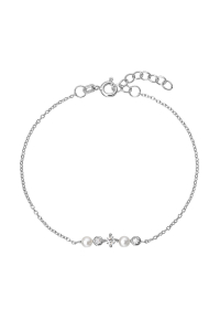 Obrázok pre Strieborný náramok s riečnymi perličkami a zirkónmi 23031.1