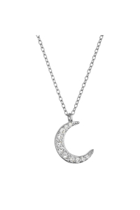 Strieborný náhrdelník polmesiac so zirkónmi 12176.1 Obrázok pre Strieborný náhrdelník polmesiac so zirkónmi 12176.1