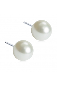 Nealergénne náušnice z lekárskeho titánu Perly 8 mm biele Obrázok pre Nealergénne náušnice z lekárskeho titánu Perly 8 mm biele