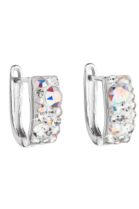Obrázok pre Strieborné náušnice s kryštálmi Swarovski ab efekt polkruh 31123.2