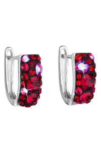 Strieborné náušnice s kryštálmi Swarovski červený polkruh 31123.3 cherry Obrázok pre Strieborné náušnice s kryštálmi Swarovski červený polkruh 31123.3 cherry