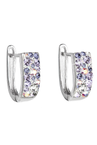 Strieborné náušnice s kryštálmi Swarovski fialový polkruh 31123.3 violet Obrázok pre Strieborné náušnice s kryštálmi Swarovski fialový polkruh 31123.3 violet