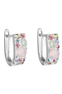 Strieborné náušnice s kryštálmi Swarovski ružový polkruh 31123.3 magic rose Obrázok pre Strieborné náušnice s kryštálmi Swarovski ružový polkruh 31123.3 magic rose