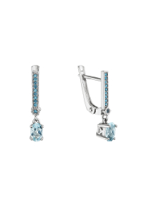 Obrázok pre Strieborné náušnice s pravými kameňmi 11487.3 sky topaz