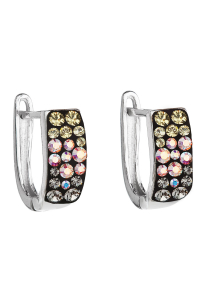 Obrázok pre Strieborné náušnice s kryštálmi Swarovski polkruh 31123.3 moonlight