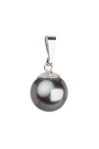 Obrázok pre Evolution Group Strieborný prívesok so sivou guľatou perlou 34150.3