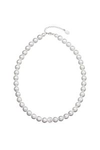 Obrázok pre Evolution Group Strieborné náušnice kôstka s perlou Swarovski hnedé okrúhle 31142.3
