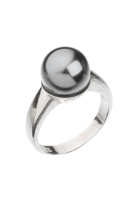 Obrázok pre Evolution Group Strieborný prsteň s perlou šedý 35022.3