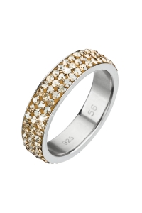 Obrázok pre Evolution Group Strieborný prsteň s krištáľmi Swarovski zlatý 35001.5