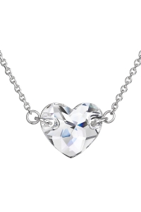 Obrázok pre Evolution Group Strieborný náhrdelník s krištáľmi Swarovski biele srdce 32020.1