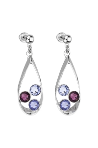 Obrázok pre Evolution Group Náušnice bižutéria so Swarovski krištáľmi fialová slza 51064.3