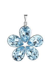 Obrázok pre Evolution Group Prívesok bižutéria so Swarovski krištáľmi modrý kvietok 54037.3 aqua