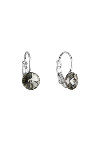 Obrázok pre Evolution Group Náušnice bižutéria so Swarovski krištáľmi šedé okrúhle 51031.3