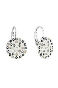 Obrázok pre Evolution Group Náušnice bižutéria so Swarovski krištáľmi šedé okrúhle 51033.3
