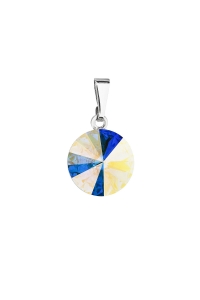 Obrázok pre Evolution Group Prívesok bižutéria so Swarovski krištáľmi AB efekt okrúhly 54001.2