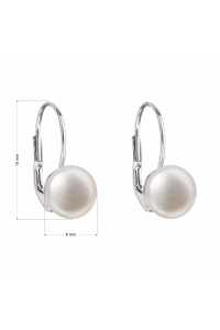 Obrázok pre Evolution Group Strieborné náušnice visiace s bielou riečnou perlou 21009.1
