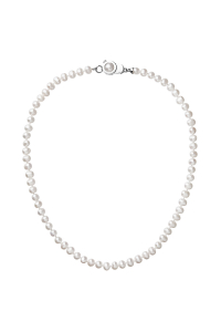 Obrázok pre Evolution Group Perlový náhrdelník z pravých riečnych perál biely 22002.1