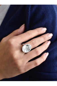 Obrázok pre Evolution Group Strieborný prsteň s krištáľmi Swarovski biely 35036.1 krištál