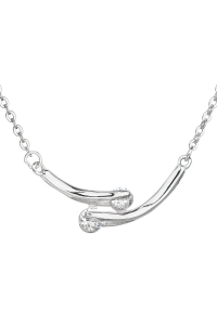 Obrázok pre Evolution Group Strieborný náhrdelník so zirkónom v bielej farbe 12009.1