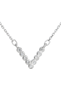 Obrázok pre Evolution Group Strieborný náhrdelník so zirkónom v bielej farbe 12025.1