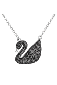 Obrázok pre Evolution Group Strieborný náhrdelník so zirkónom čierna labuť 12026.3