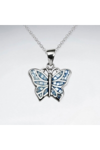Obrázok pre Strieborný prívesok Motýľ perleťový modrý