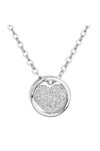 Obrázok pre Evolution Group Strieborný náhrdelník so zirkónom biele srdce 12027.1