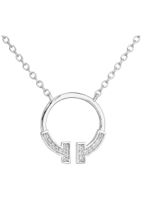 Obrázok pre Evolution Group Strieborný náhrdelník so zirkónom v bielej farbe 12040.1