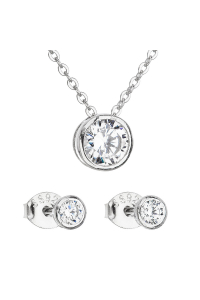 Obrázok pre Evolution Group Sada šperkov so zirkónom v bielej farbe náušnice a náhrdelník 19007.1