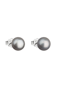 Obrázok pre Evolution Group Strieborné náušnice kôstky so šedou riečnou perlou 21042.3