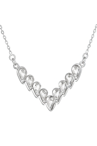 Obrázok pre Evolution Group Strieborný náhrdelník s krištáľmi Swarovski biely 32067.1