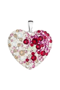 Obrázok pre Evolution Group Strieborný prívesok s krištáľmi Swarovski mix farieb srdce 34243.3 sweet love