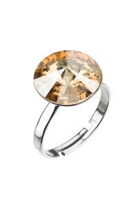 Obrázok pre Evolution Group Strieborný prsteň s krištáľmi zlatý 35018.5 gold shadow