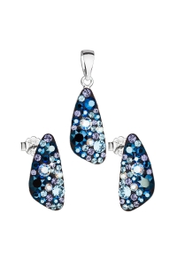 Obrázok pre Evolution Group Sada šperkov s krištáľmi Swarovski náušnice a prívesok modrý 39167.3 blue style