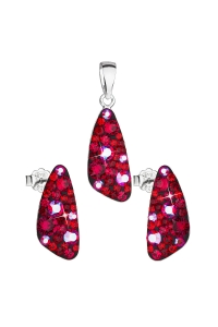 Obrázok pre Evolution Group Sada šperkov s krištáľmi Swarovski náušnice a prívesok červený 39167.3 cherry